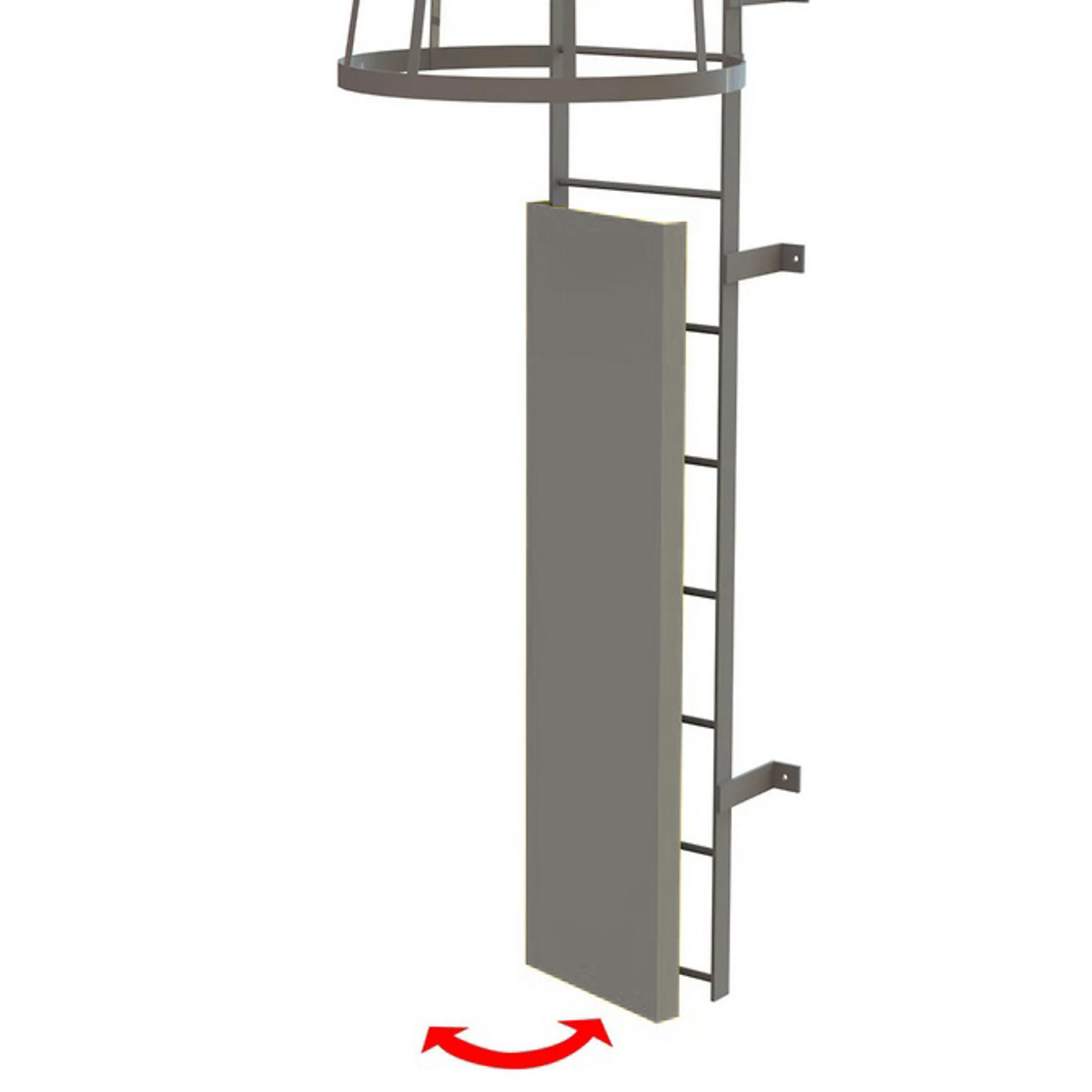 Ballymore, Guard Door for Fixed Ladder - Yellow, Height 85 ft, Capacity 1 lb, Material Carbon Steel, Model# OPFS03